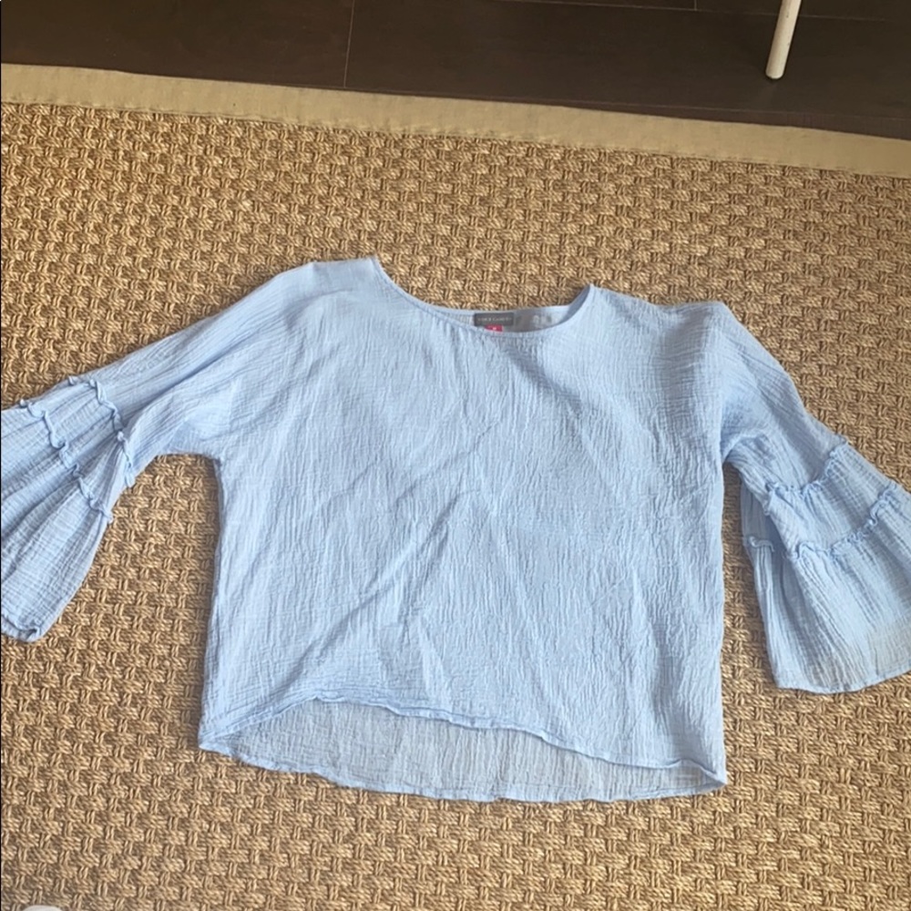lightweight baby blue summer blouse